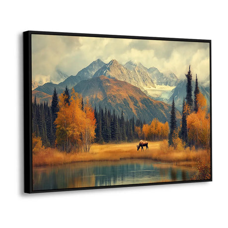 "Serene Autumn Retreat"– A Breathtaking Mountain Scene-Canvas Wall Art