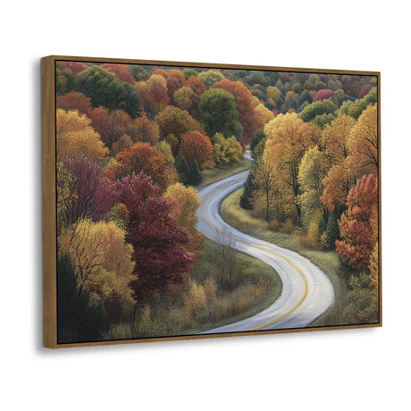 Serene Autumn Road Canvas Wall Art