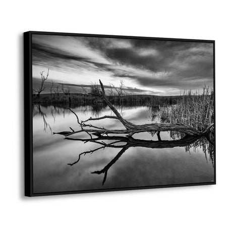 Serene Reflections - Black And White Canvas Wall Art