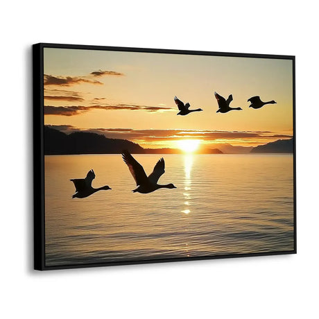 Serene Sunset Flight Canvas Wall Art