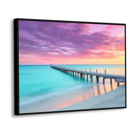 Serene Sunset Pier Canvas Wall Art