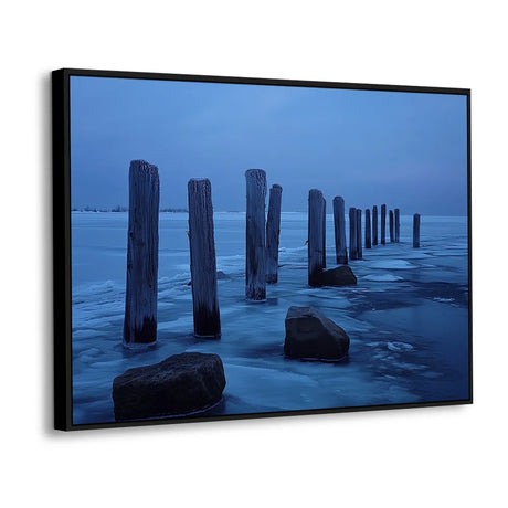 Serene Winter Pier Canvas Wall Art