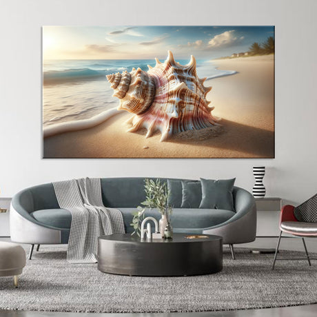 Serenity Beach Shell Canvas Wall Art