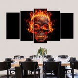 Burning Skull Canvas Wall Art