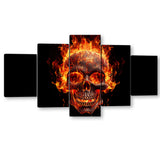 Burning Skull Canvas Wall Art