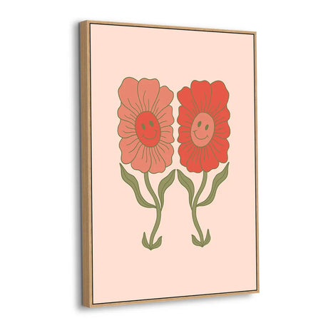 Smiling Blooms Friendship Canvas Wall Art