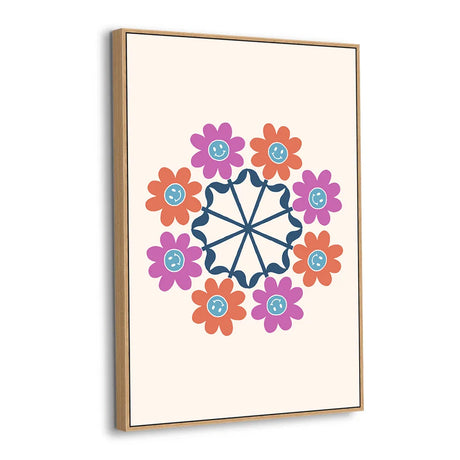 Smiling Flower Carousel Canvas Wall Art