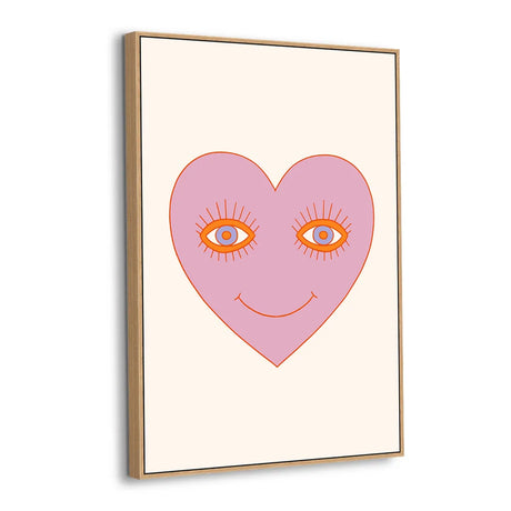 Smiling Heart Eyes Canvas Wall Art