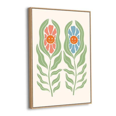 Smiling Petal Twins Canvas Wall Art