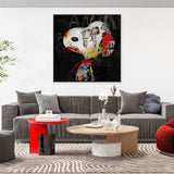 Snoopy Graffiti On Black Canvas Wall Art