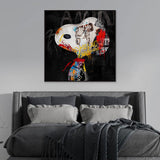 Snoopy Graffiti On Black Canvas Wall Art