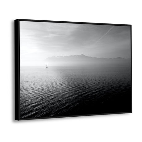 Solitary Sailboat On The Sea Canvas Wall Art