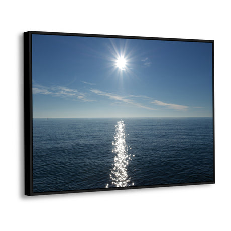 Sparkling Ocean Sunset – Sunlight Reflection On Calm Waters Canvas Wall Art