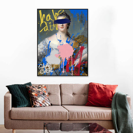 Splash Classic Woman Graffiti Canvas Wall Art