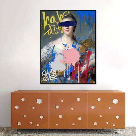 Splash Classic Woman Graffiti Canvas Wall Art