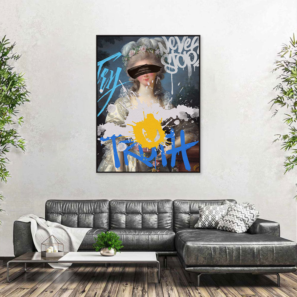 Splash Collage Art Woman Graffiti Canvas Wall Art