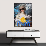 Splash Collage Art Woman Graffiti Canvas Wall Art