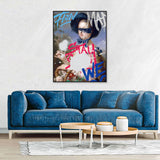 Splash Gorgeous Woman In Hat Graffiti Canvas Wall Art