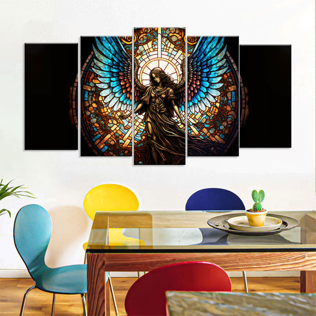 Stained Glass Angel Canvas Wall Art