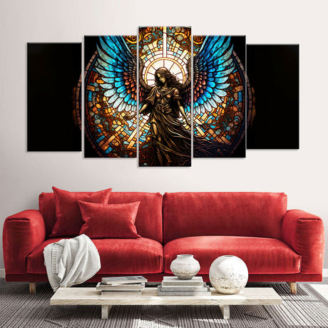 Stained Glass Angel Canvas Wall Art