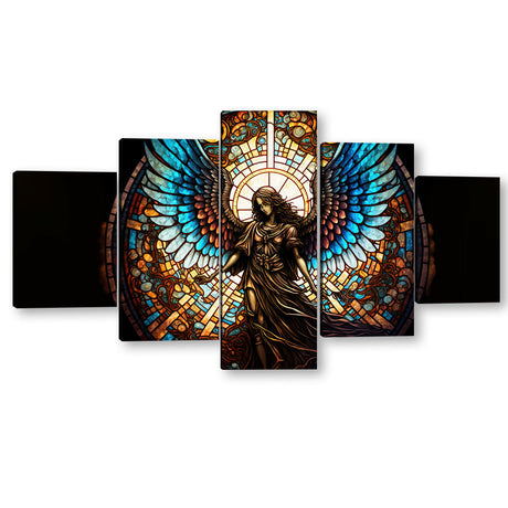 Stained Glass Angel Canvas Wall Art