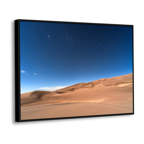 Starry Desert Night - Tranquil Sand Dunes Canvas Wall Art