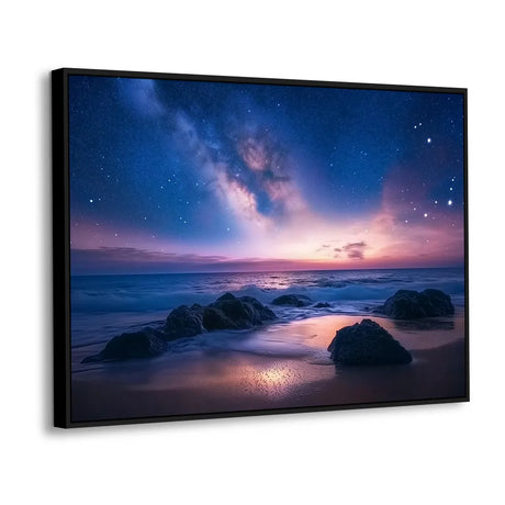 Starry Night On The Shore Canvas Wall Art