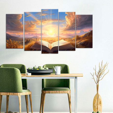 Sunset Holy Bible Canvas Wall Art