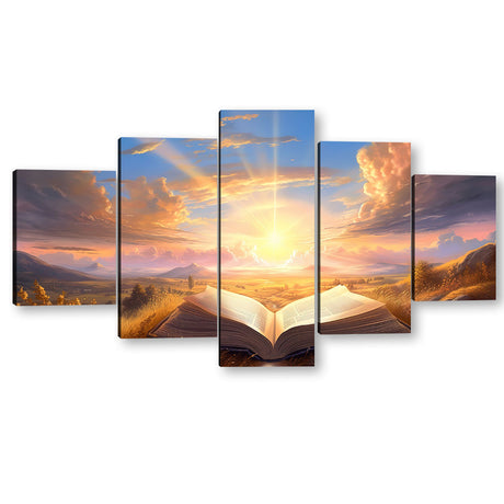 Sunset Holy Bible Canvas Wall Art