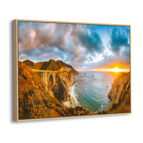 Sunset Over Bixby Bridge Canvas Wall Art