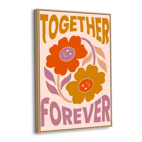 Together Forever Floral Canvas Wall Art