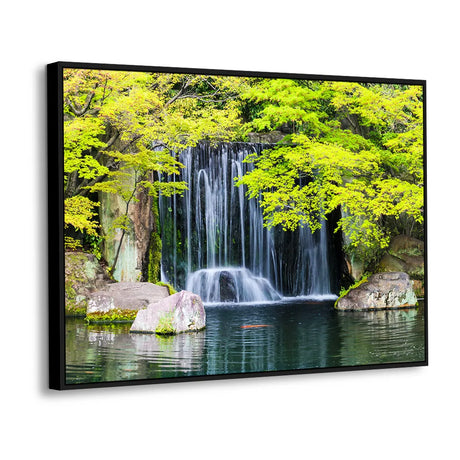Tranquil Grove Waterfall Canvas Wall Art