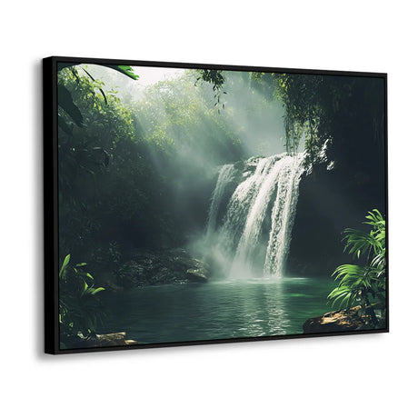 Tranquil Jungle Waterfall The Nature’s Serenity - Canvas Wall Art