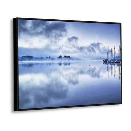 Tranquil Morning Mist Lake Canvas Wall Art