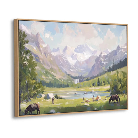 Tranquil Mountain Valley Canvas Wall Art
