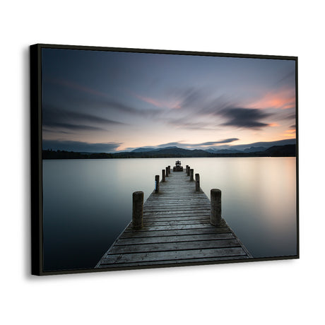 Tranquil Pier - Serene Lakeside View Canvas Wall Art
