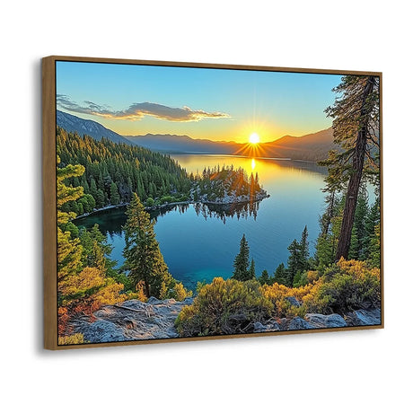 Tranquil Sunset Over Emerald Bay Canvas Wall Art