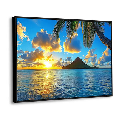 Tropical Paradise Sunset Canvas Wall Art