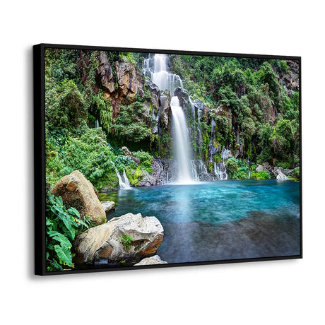 Tropical Tranquility Waterfall Canvas Wall Art