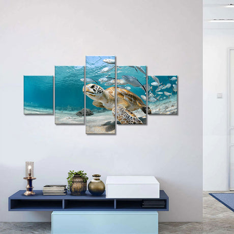 Underwater Sea Turtle Canvas Wall Art