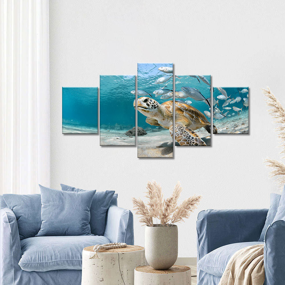 Underwater Sea Turtle Canvas Wall Art