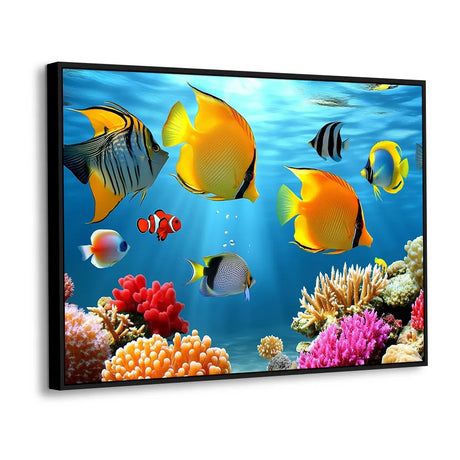Underwater Paradise Vibrant Coral Reef - Canvas Wall Art
