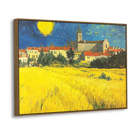 Van Gogh-Inspired Village At Night Canvas Wall Art