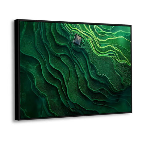 "Verdant Layers" Canvas Wall Art – Nature's Green Symphony