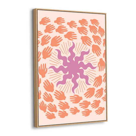 Vibrant Hands and Energy Burst Wall Canvas Art