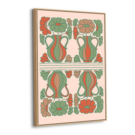 Vintage Garden Vases Canvas Wall Art