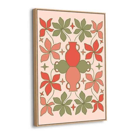 Vintage Harmony Vase and Florals Canvas Wall Art