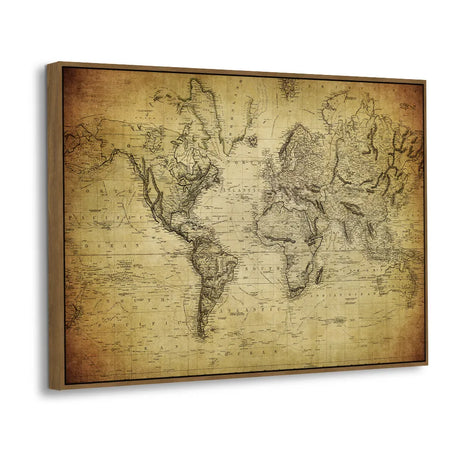 Vintage World Map Canvas Wall Art
