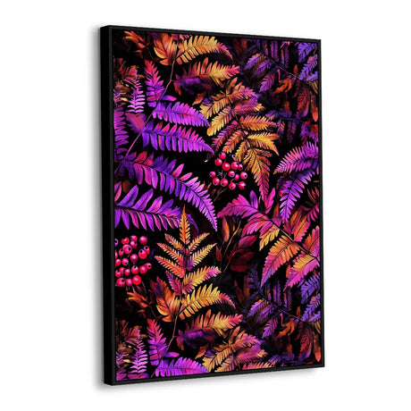 Vivid Fern Fantasy: Colorful Botanical Canvas Wall Art