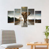 Walking Elephant Canvas Wall Art